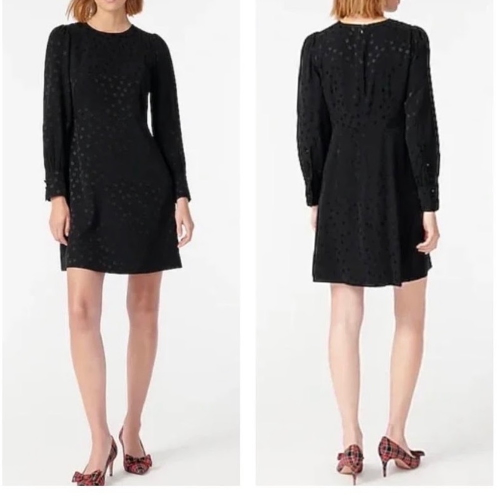 NWOT J Crew Jacquard Floral Dot Shift Dress, Size 2